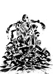 2011 : : Tableau noir et blanc à la gouache, Monument aux morts 02 : : A4 {JPEG}