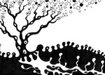 2011 :: Black Ink Drawing, Spring Tree :: A4 {JPEG}