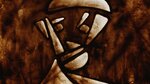 2010 - Sand drawing for pictures screening during show "Rezign Live" {JPEG}