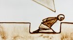 2010 - Sand drawing for pictures screening during show "Rezign Live" {JPEG}