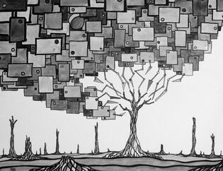2013 :: Artificialisation :: Posca & ink wash, 50x65cm