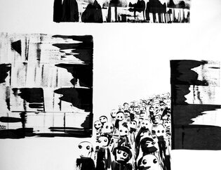 2013 : : Mouvement de Foule : : Encre noire, 65x50cm
