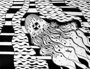 2011 :: Black Ink Drawing, Water Trap
