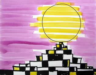 2015 : : Tour de Contrôle : : peinture acrylique, encres, Posca, 65x50cm