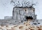 2011 :: Black ink and wash broux nuts, Nuclear monster :: A3